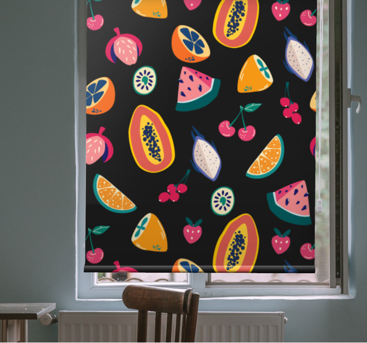 Store enrouleur fruits et légumes motif tropical coloré - TenStickers