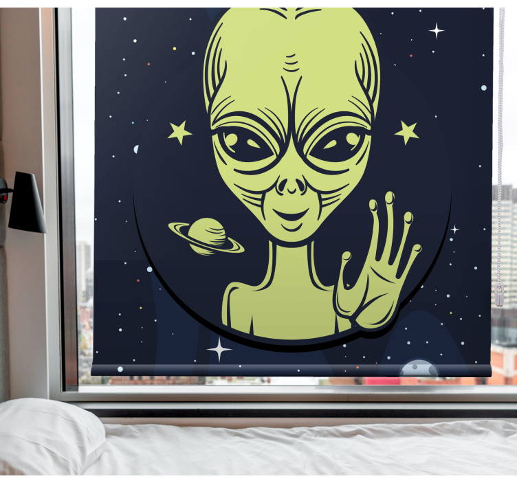 Store enrouleur geek extraterrestre dans l'espace - TenStickers
