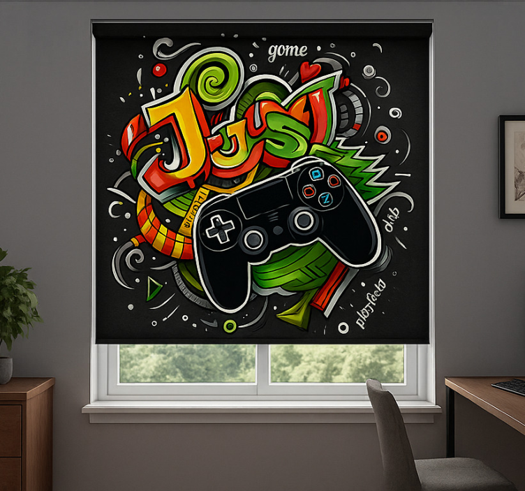 Store enrouleur geek graffiti juste une manette de jeu - TenStickers