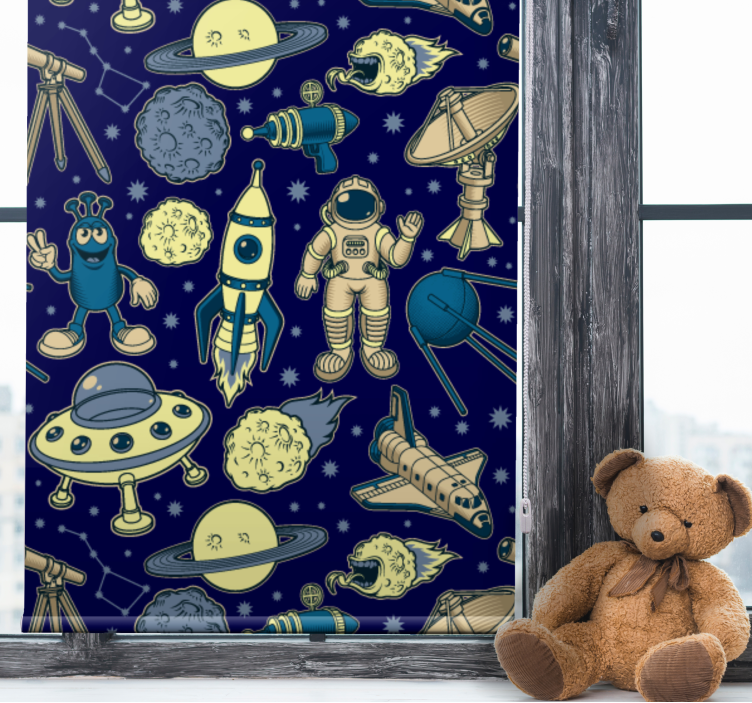 Store enrouleur pour chambre enfant caractères d'espace - TenStickers