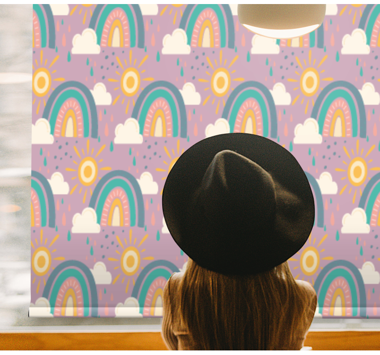 Store enrouleur pour chambre enfant arcs-en-ciel et soleils - TenStickers