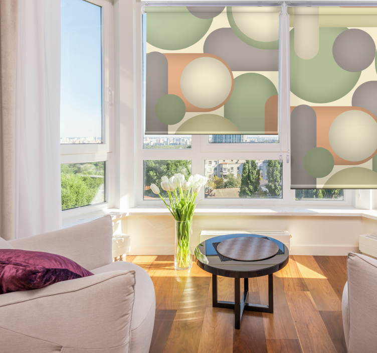 Store enrouleur moderne disposition géométrique des cercles - TenStickers