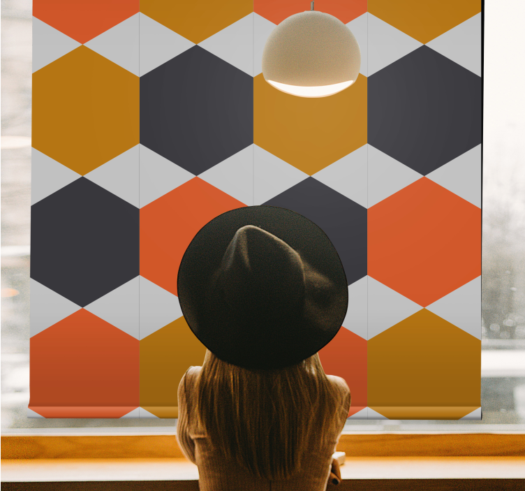 Store enrouleur moderne motif hexagonal - TenStickers