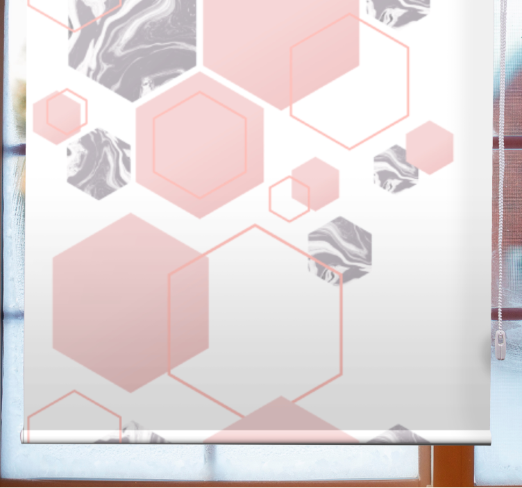 Store enrouleur moderne motif hexagonal rose - TenStickers