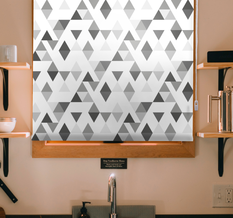 Store enrouleur moderne motif triangulaire gris - TenStickers