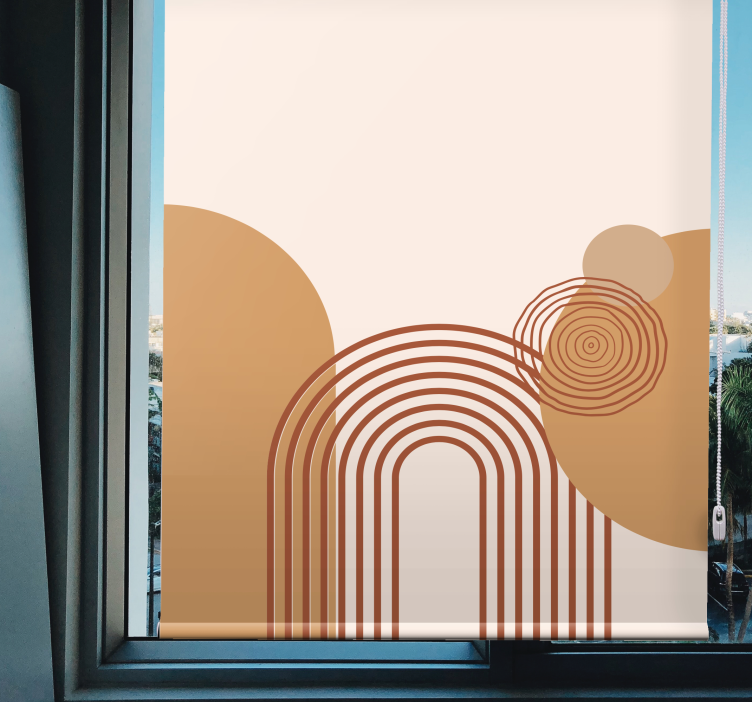 Store enrouleur moderne conception de lignes courbes beiges - TenStickers