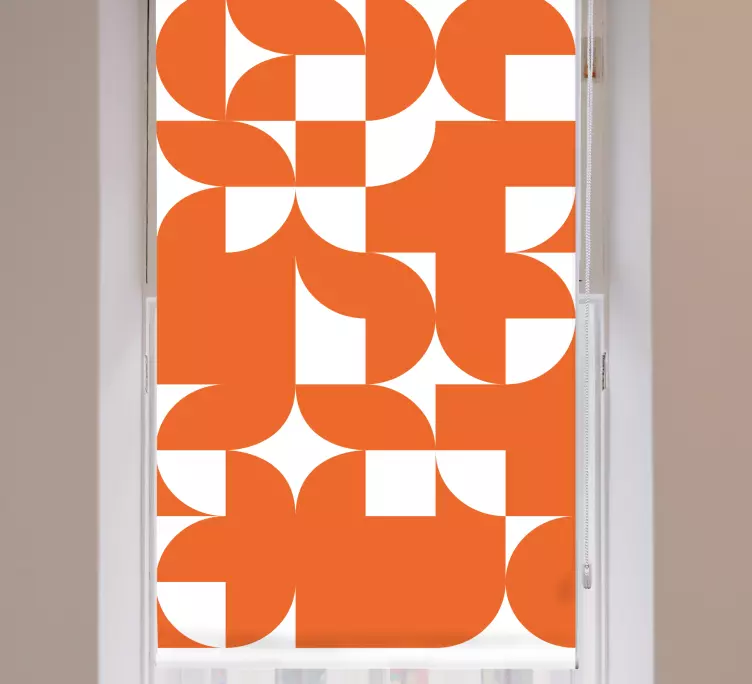 Store enrouleur moderne motifs géométriques orange - TenStickers
