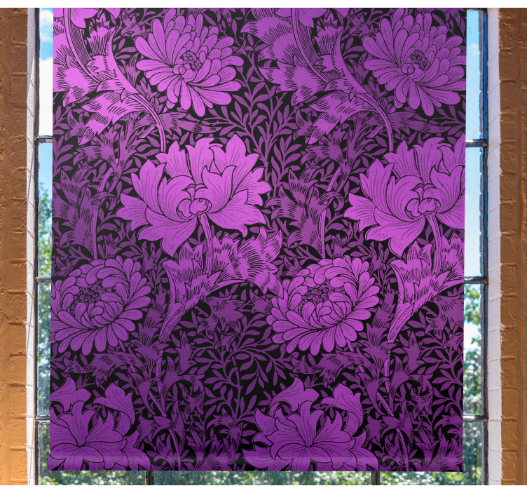 Store enrouleur motif fleur botanique violet - TenStickers