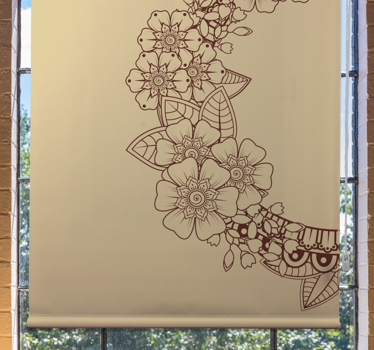 Store enrouleur motif fleur conception de contour floral - TenStickers