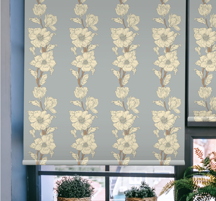 Store enrouleur motif fleur design vertical élégant - TenStickers