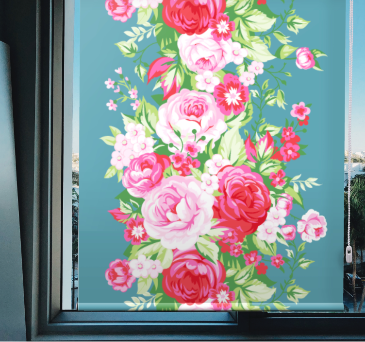 Store enrouleur motif fleur roses et fleurs - TenStickers
