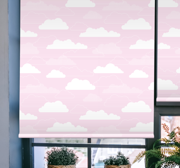 Store enrouleur nuage motif rose rêveur - TenStickers