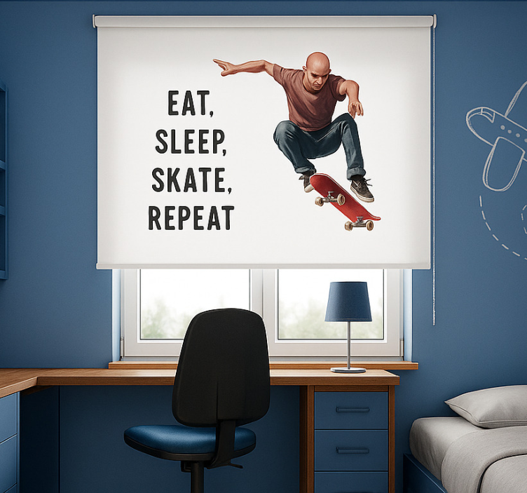 Store enrouleur pour chambre ado impression de skateboard - TenStickers
