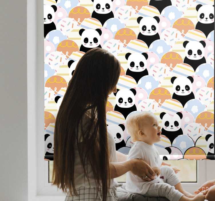 Store enrouleur pour chambre enfant fête de bébé panda - TenStickers