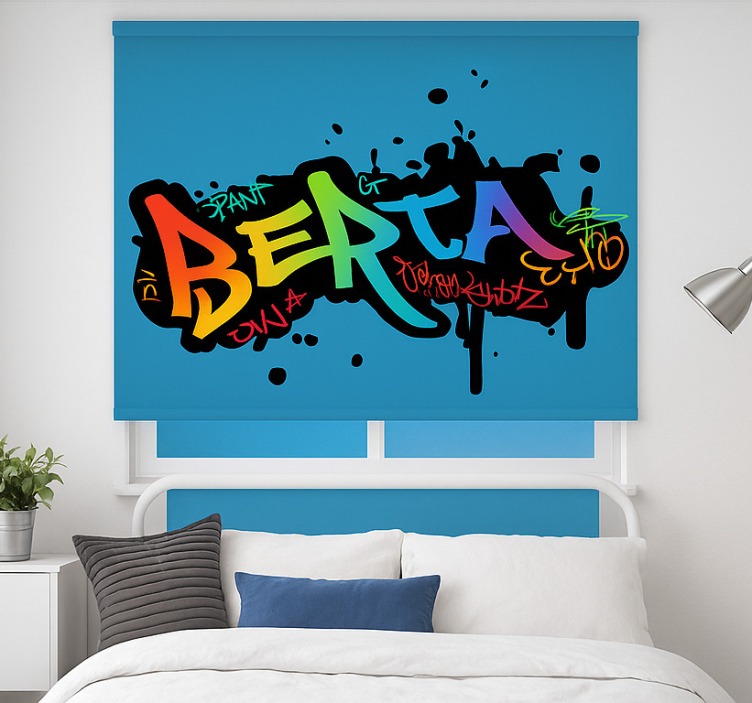 Store enrouleur pour chambre enfant graffitis colorés personnalis - TenStickers