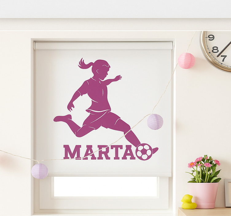 Store enrouleur pour chambre enfant joueuse de football - TenStickers