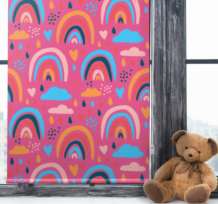 Store enrouleur pour chambre enfant motif arc-en-ciel coloré - TenStickers