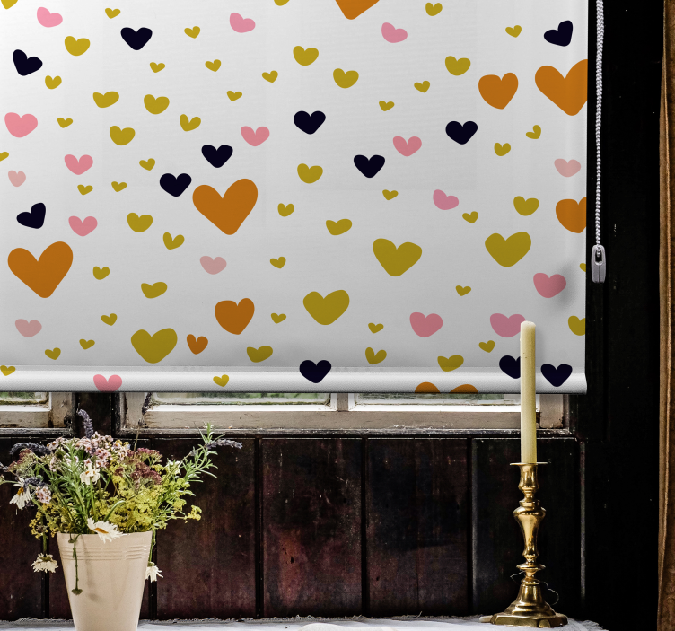 Store enrouleur romantique abat-jour à motif coeur - TenStickers