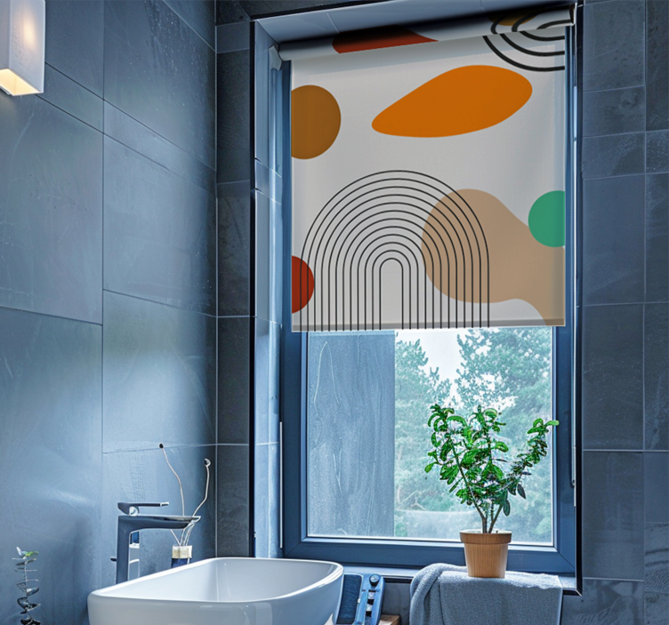 Store enrouleur salle de bain arches bohèmes - TenStickers