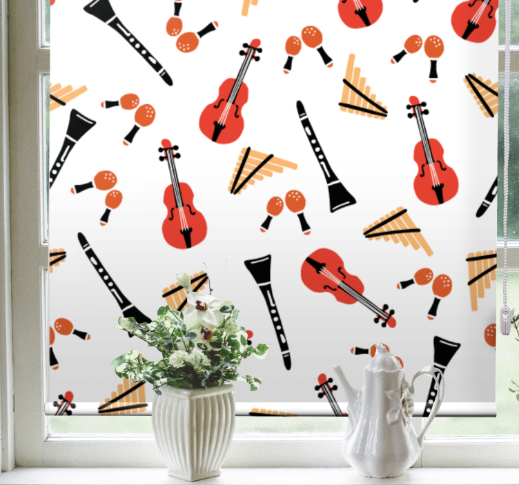 Store enrouleur original motif d'instruments de musique - TenStickers