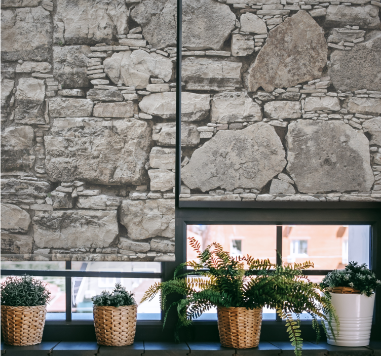 Store enrouleur textures et motifs effet mur de pierre - TenStickers