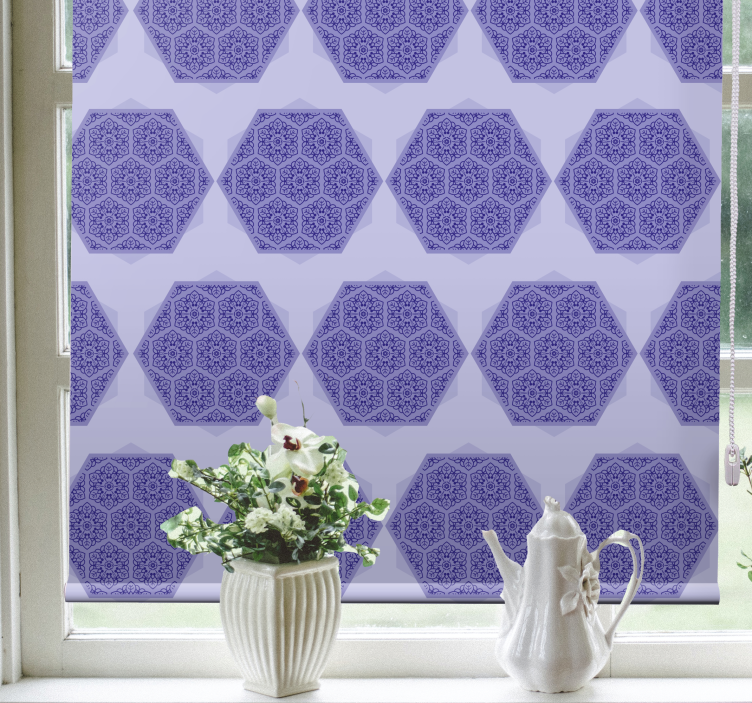 Store enrouleur textures et motifs hexagones violets - TenStickers