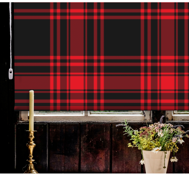 Store enrouleur textures et motifs motif tartan - TenStickers