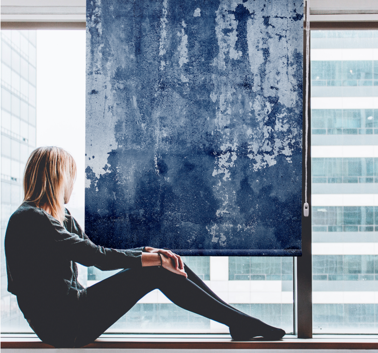 Store enrouleur textures et motifs surface bleue vieillie - TenStickers