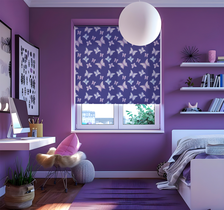 Store papillon fond violet - TenStickers