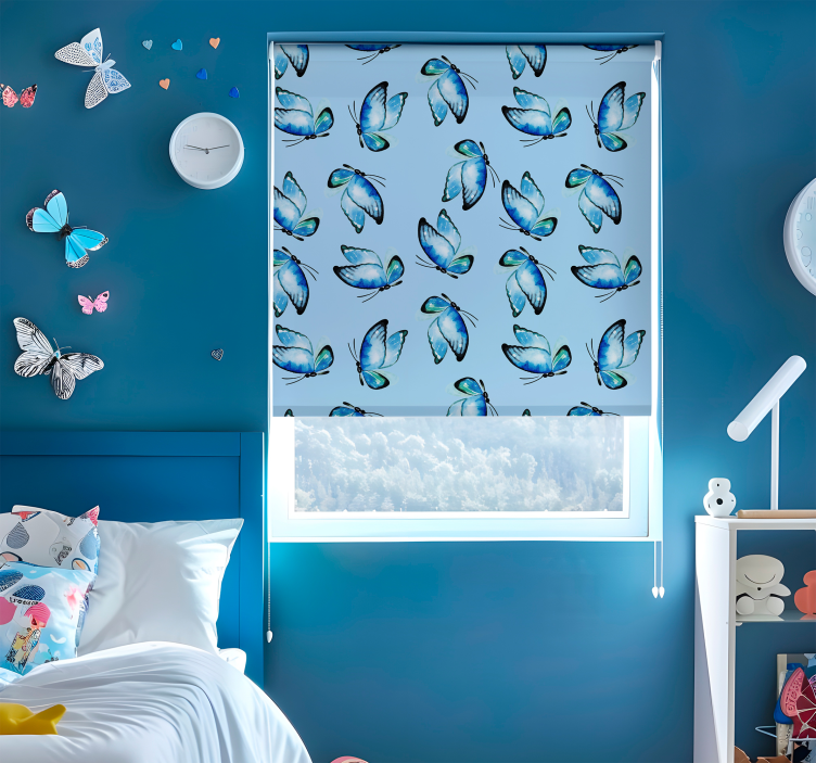 Store papillon nuances de bleu - TenStickers