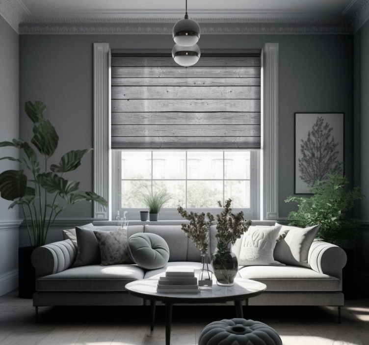 Store rustique en bois gris foncé - TenStickers