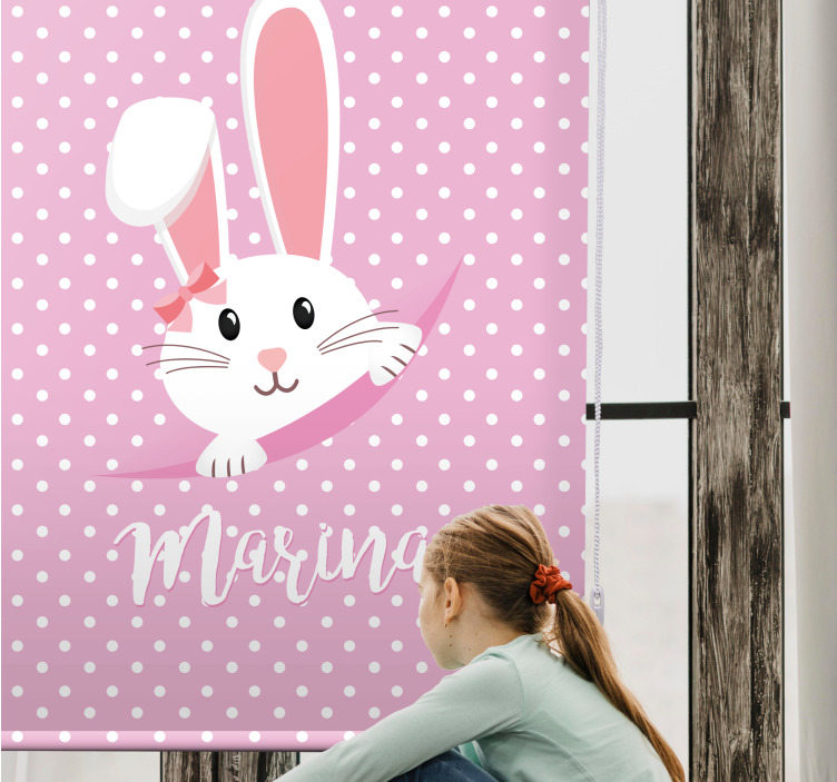 Stores bébés Lapin mignon pour fille avec nom - TenStickers