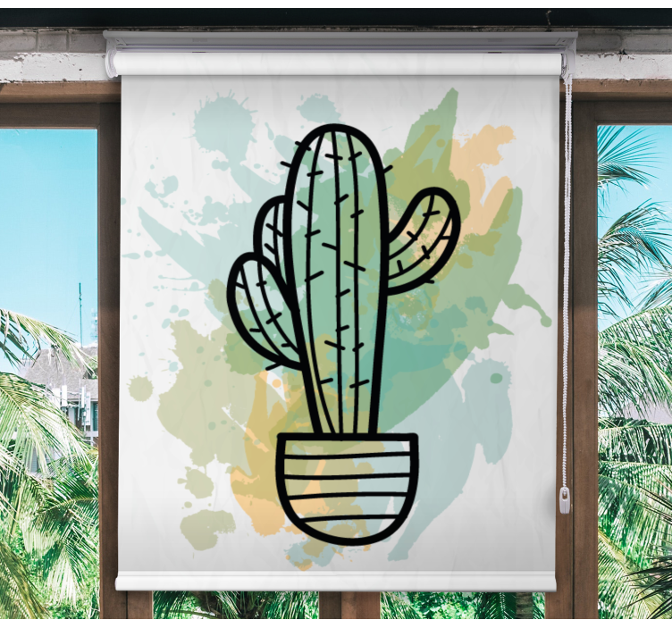 Stores pour couples Cactus aquarelle - TenStickers