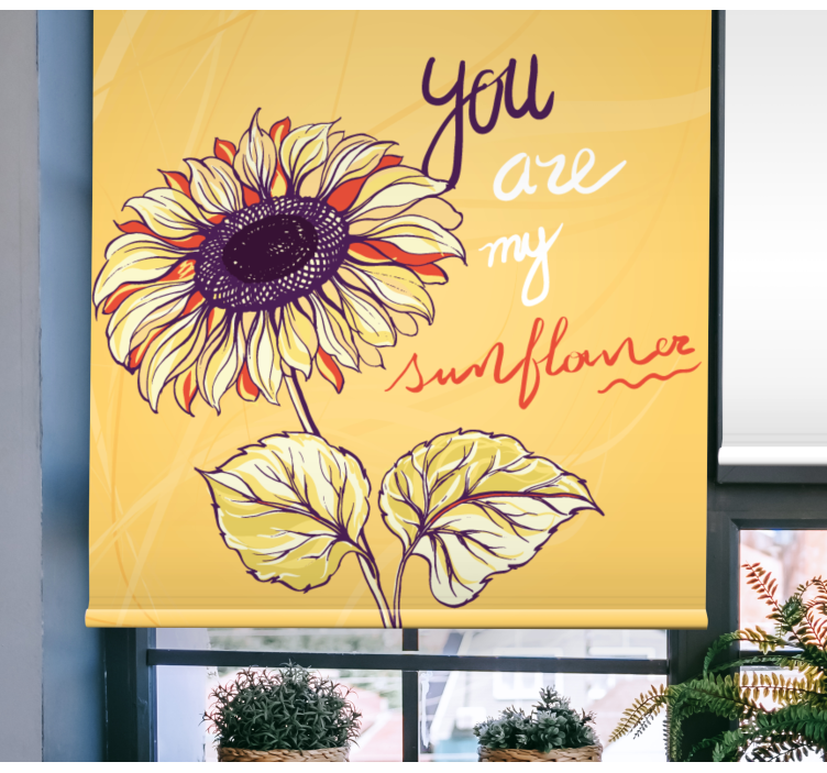 Stores enrouleurs fleurs et plantes tu es mon tournesol - TenStickers