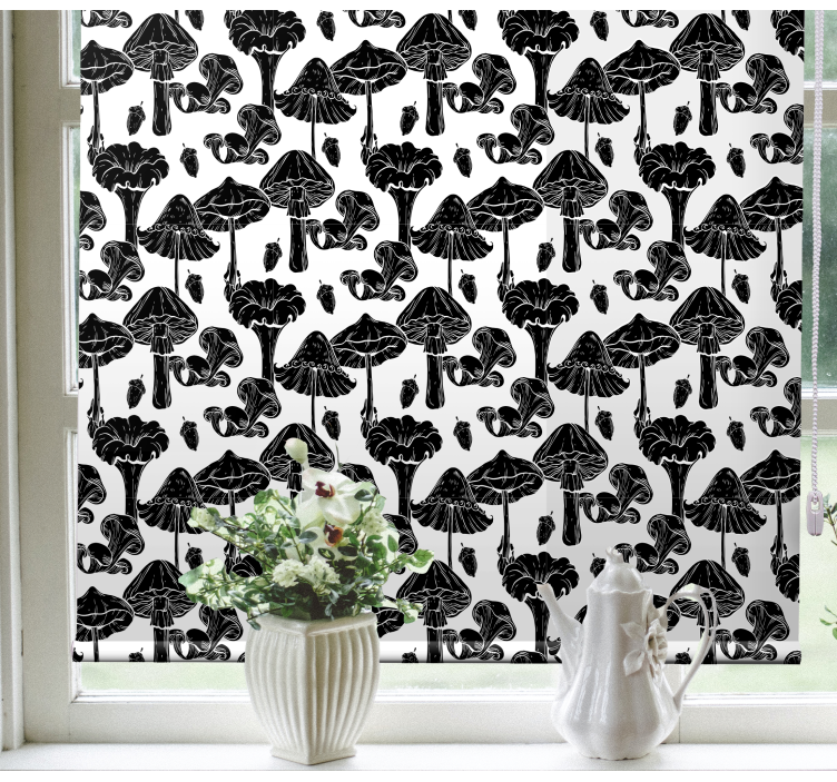 Stores enrouleurs fleurs et plantes motif champignon - TenStickers