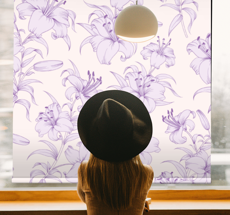Stores enrouleurs fleurs et plantes motif floral de lys - TenStickers