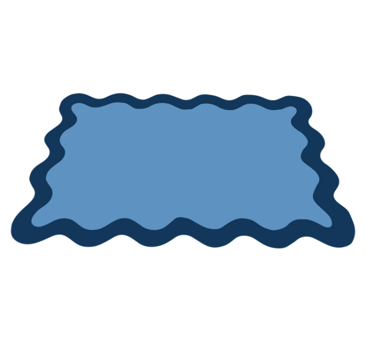 Set de table moderne bordure ondulée bleue - TenStickers