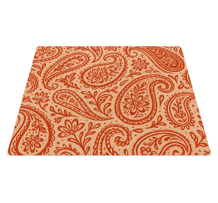 Set de table original motif paisley rouge chaud - TenStickers