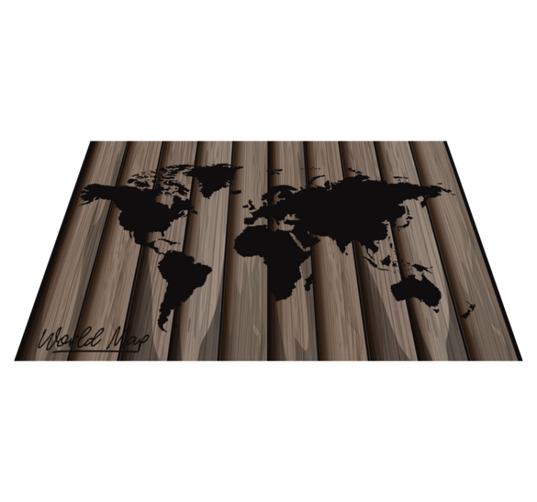 Set de table effet bois et carte du monde - TenStickers