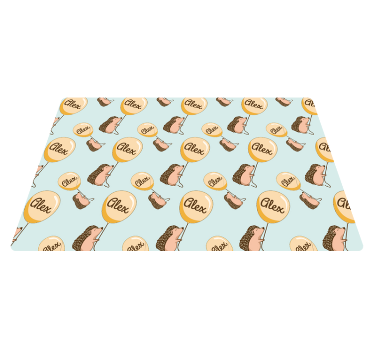 Set de table enfant hérisson avec des ballons avec nom - TenStickers