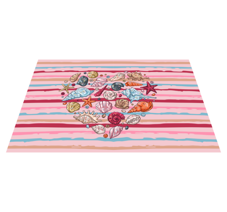Set de table moderne motif cœurs en coquillages - TenStickers