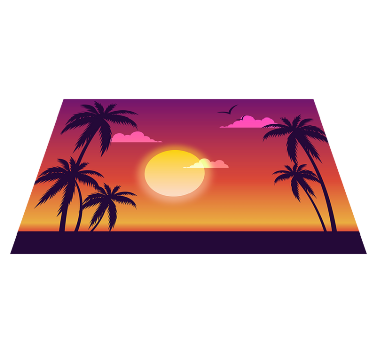 Set de table moderne scène de coucher de soleil tropicale - TenStickers