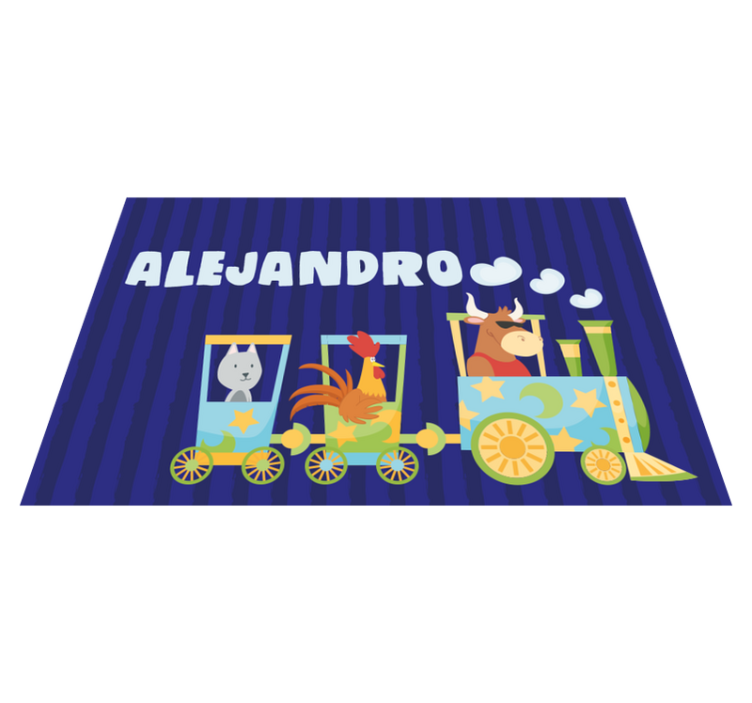 Set de table enfant animaux de train colorés - TenStickers
