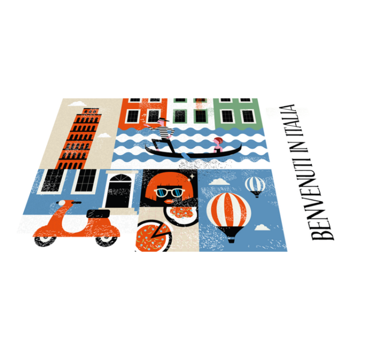 Set de table original scène italienne vibrante - TenStickers