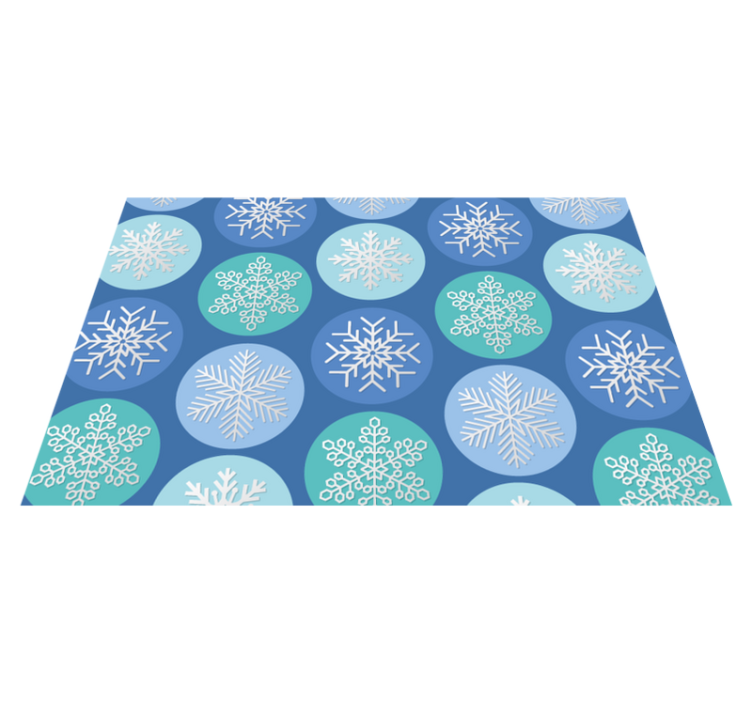 Set de table noël motif flocons de neige rond - TenStickers
