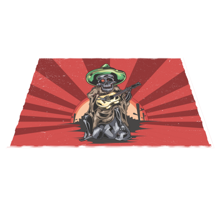 Set de table halloween musicien mariachi squelette - TenStickers