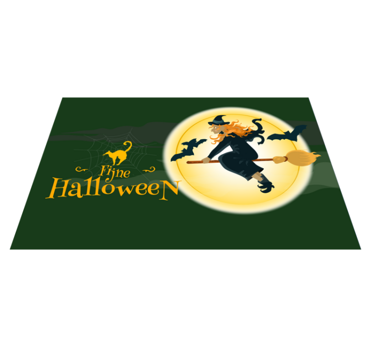 Set de table halloween scène de balai de sorcière - TenStickers