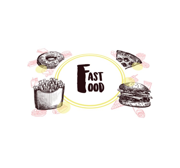 Set de table original illustrations de fast food - TenStickers