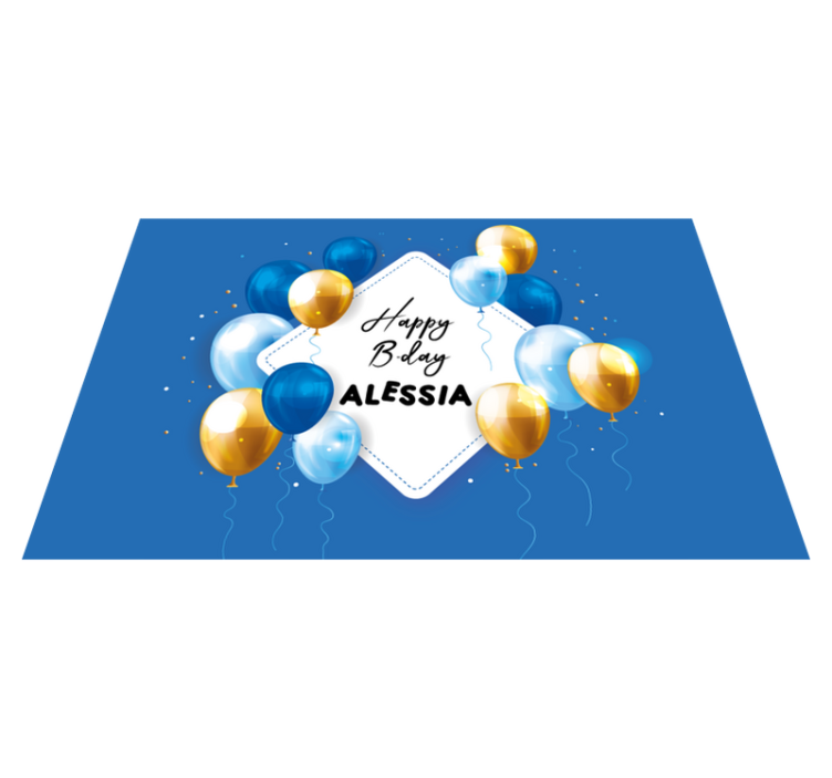 Set de table Ballons et papiers de fête prénom - TenStickers