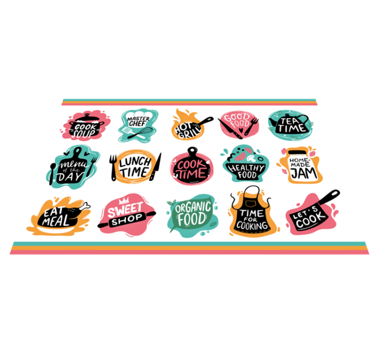 Set de table pour maison Logos d'insigne de cuisine de cuisine - TenStickers